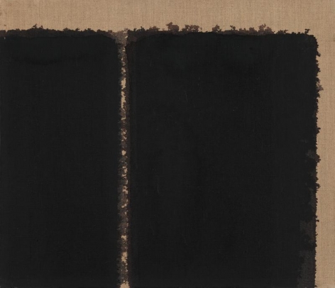 Yun Hyong-keun. Burnt Umber &amp;amp; Ultramarine, 1993. Oil on linen, 45.5 x 53 cm. Courtesy of Yun Seong-ryeol &amp;amp; PKM Gallery.