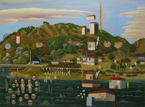 Suejin Chung. A Place where two scenes crossover, 2011. Oil on canvas, 150 x 200cm.