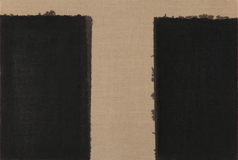 Yun Hyong-keun. Burnt Umber &amp;amp; Ultramarine, 1994. Oil on linen, 41 x 60.7 cm. Courtesy of Yun Seong-ryeol &amp;amp; PKM Gallery.