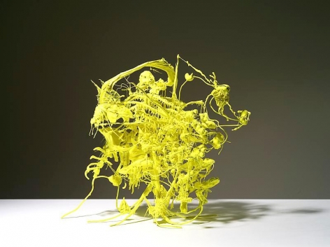 Ham Jin. Yellow Piece (medium), 2013. Polymerclay and mixed media, 46 x 40.5 x 43 cm.