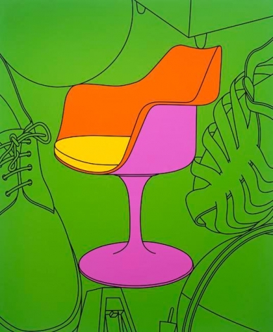 Michael Craig-Martin. Untitled (Chair), 2009. Acrylic on aluminium, 182.9 x 152.4 cm.&nbsp;Courtesy of the artist &amp;amp; PKM Gallery.