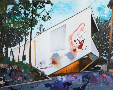 Noori Lee. House 12, 2008.&nbsp;Oil and acrylic, enamel on canvas, 104 x 130 cm.&nbsp;Courtesy of the artist &amp;amp; PKM Gallery.