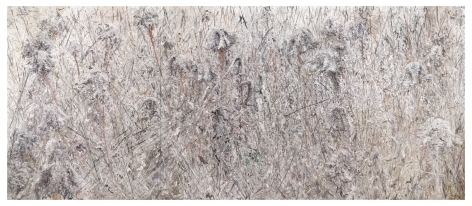 Kim Jiwon.&nbsp;맨드라미 Mendrami,&nbsp;2018.&nbsp;Oil on linen, 228 x 546 cm. Courtesy of the artist &amp;amp; PKM Gallery.