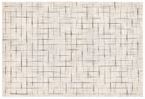 Suh Seung-Won. Simultaneity 82-132, 1982, Ink, pencil on Korean paper, 63.5 x 94 cm, Courtesy of the artist & PKM Gallery.